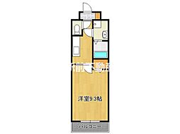 ハイド マークス 3階1Kの間取り