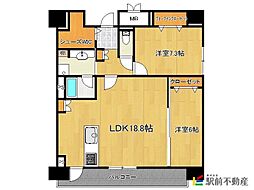 adorable 6階2LDKの間取り