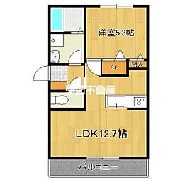 ロイヤルタウン八戸 3階1LDKの間取り