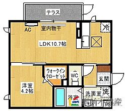 ファミールSHOW　II　B棟 1階1LDKの間取り