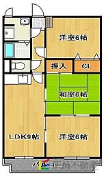 エバーグリーン 3LDKの間取図画像