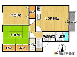 ドリームタウン開成 2LDKの間取図画像