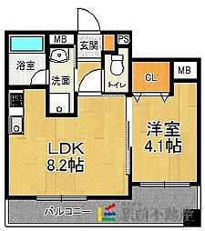 サムティ佐賀駅南本町 1LDKの間取図画像