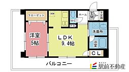 サムティ佐賀駅前Serena 1LDKの間取図画像