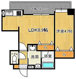 サムティ佐賀駅前Serena 1LDKの間取図画像