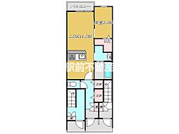 メルヴェイユ 1LDKの間取図画像