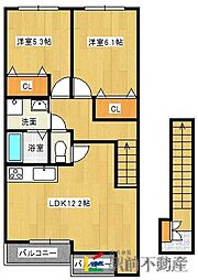 ラパヌイ1 2LDKの間取図画像