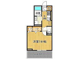 D-room日の出 1Kの間取図画像