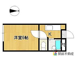 エクセレントみつの 1Kの間取図画像