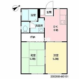 アネックス鍋島B 2DKの間取図画像