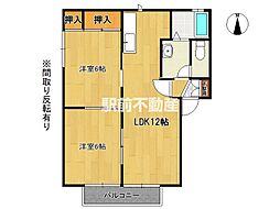 メゾンドヴェール和幸C 2LDKの間取図画像