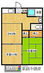 サンセレーノ神野2 2DKの間取図画像