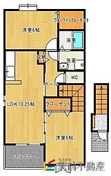エレガントヴェルス3C 2LDKの間取図画像