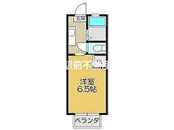 パレット赤松 1Kの間取図画像
