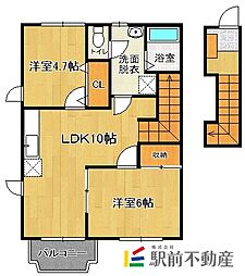 ラヴィアンローズ 2LDKの間取図画像
