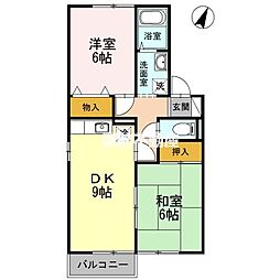 セジュールNK 2DKの間取図画像