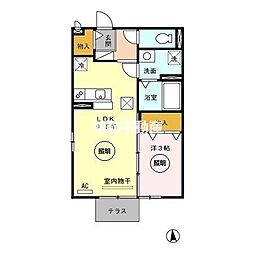 シャンス大和 1LDKの間取図画像