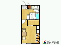 レオパレスカーサキース 1Kの間取図画像