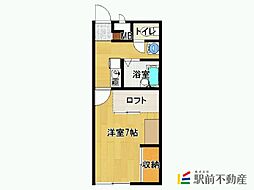 レオパレスホームランド 1Kの間取図画像