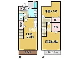 ウィステリア菜花 2LDKの間取図画像