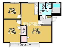 カーサ中の館B 2階/201