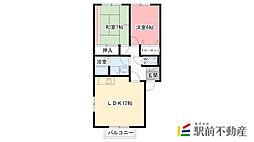 ラ・ヴィーT2 2LDKの間取図画像