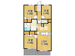 RJRプレシア佐賀 3LDKの間取図画像