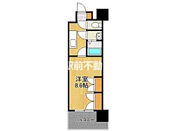RJRプレシア佐賀 1Kの間取図画像