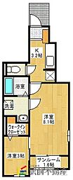 クリスタルアクア2 1SKの間取図画像