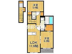サイドコート多布施 2LDKの間取図画像