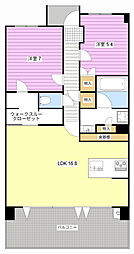 ル・シェモア利町 2LDKの間取図画像