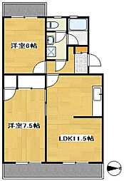 レジデンス曳馬 2LDKの間取図画像