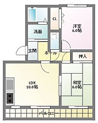 グランドクルー 2LDKの間取図画像