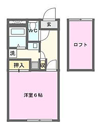 ファクトリー半田山 1Kの間取図画像