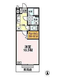 渥美朝陽館 1Kの間取図画像