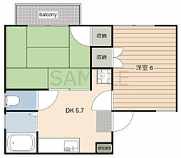 メゾン・フェニックス 2DKの間取図画像