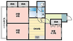 リアライズ浜松 3DKの間取図画像