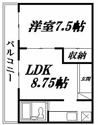 A-life葵東 1DKの間取図画像