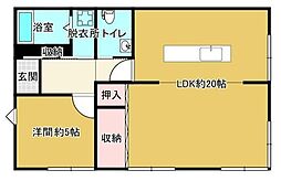 ルグラン曳馬 1LDKの間取図画像