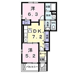 グラン・シャリオA 2DKの間取図画像