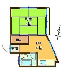 パールハイツ 1DKの間取図画像