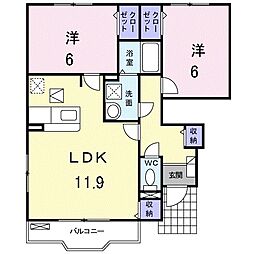 ガーデンポーチ和 2LDKの間取図画像