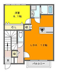 ライム天王 1LDKの間取図画像