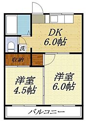 コーポバイ・ザ・リヴァー 2Kの間取図画像