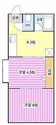 ハイツリブ 2Kの間取図画像