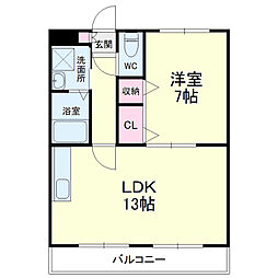 ラ・セフィーロ7 1LDKの間取図画像