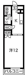 Large1 1DKの間取図画像