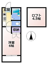 GreenMews 1Kの間取図画像