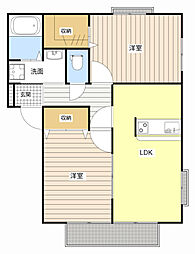 グランフォール北島A 2LDKの間取図画像