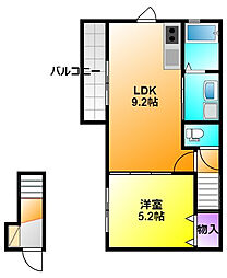 プレシャスアース浜北区 1LDKの間取図画像